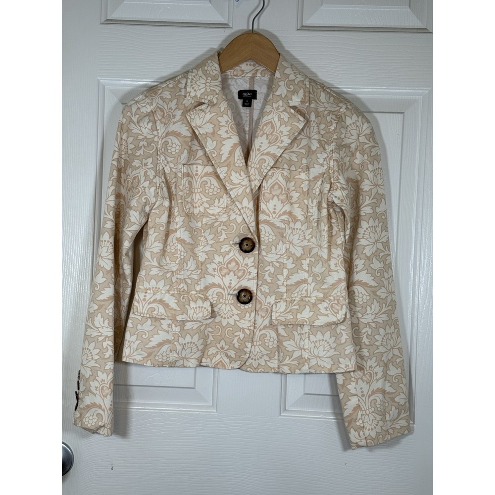 Mossimo Small Boho Cottage Floral‎ Preppy 2 Button Blazer Career Church Spring